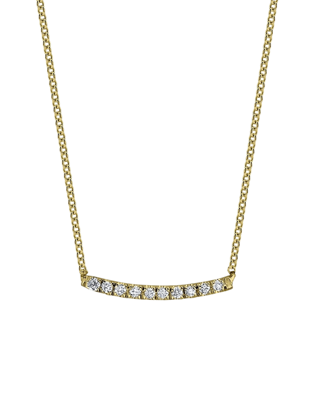 Mini Axis Necklace with White Pavé Diamonds photo